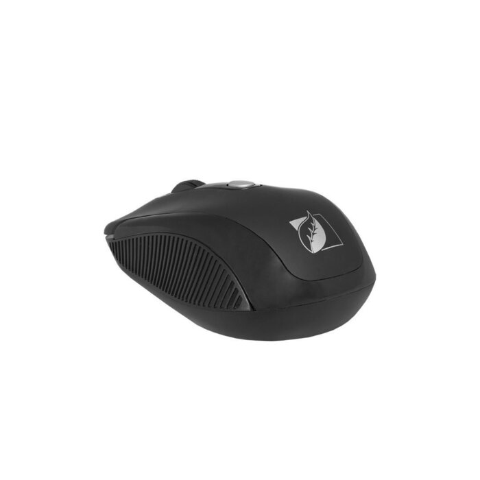 Mouse Negro Inalámbrico Rubber Green Leaf 1600 Dpis