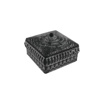 Caja Mumbai de Metal Cuadrada Negra Love & Lemons