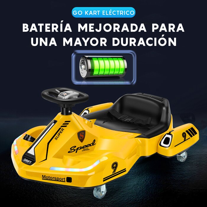 Go Kart Eléctrico Infantil Amarillo Honey Whale K1