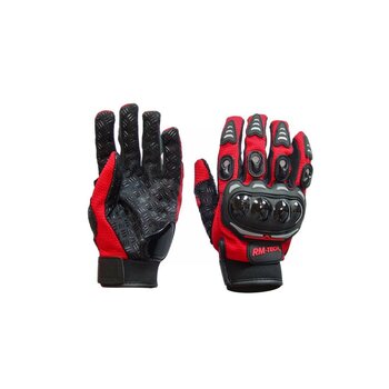 Guantes Motociclista Negros con Rojo Talla Extra Grande