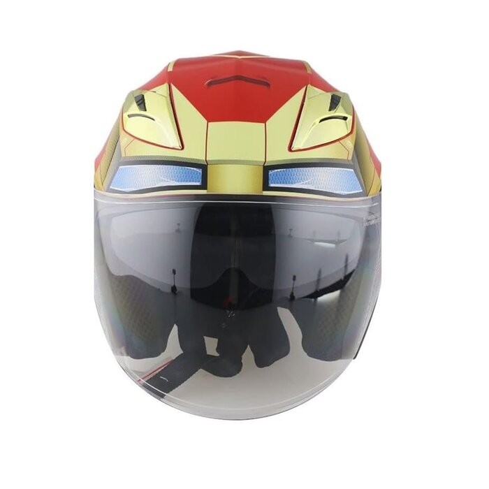 Casco Motociclista Marvel Iron Man Red Gold Talla M Edge M34I1.2