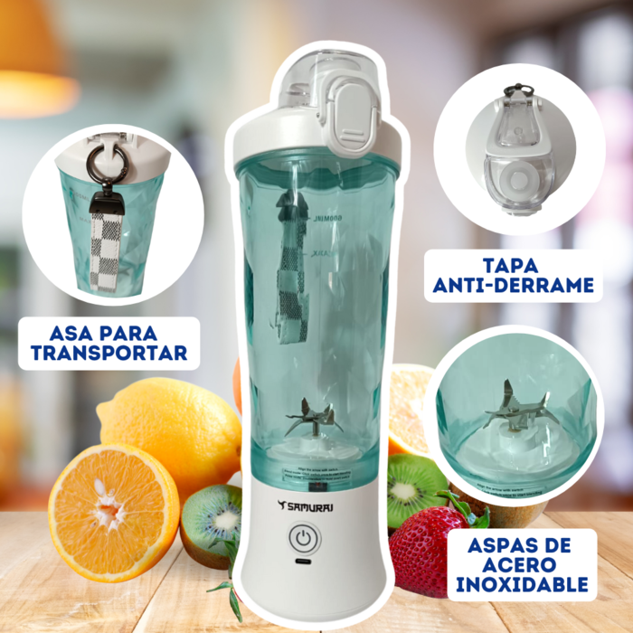 Licuadora Samurai Portátil 600ml Blanca