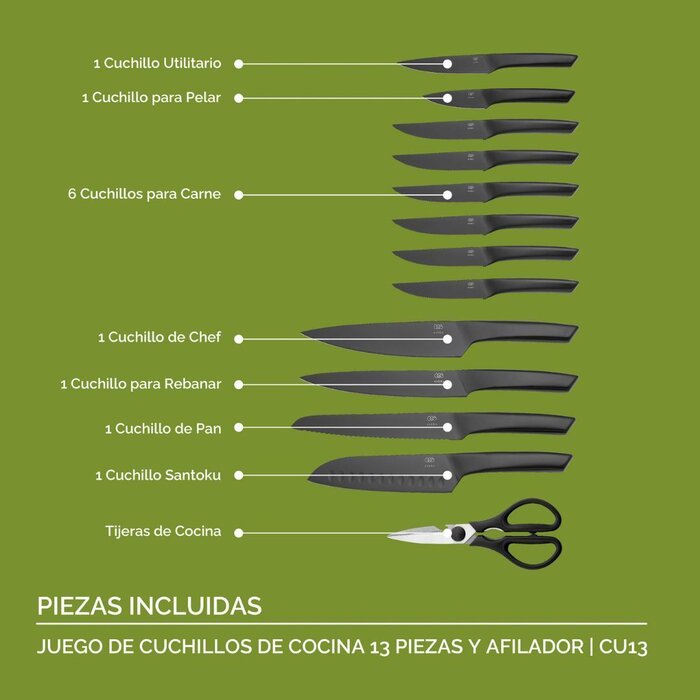 Juego de Cuchillos con 13 piezas Avera CU13