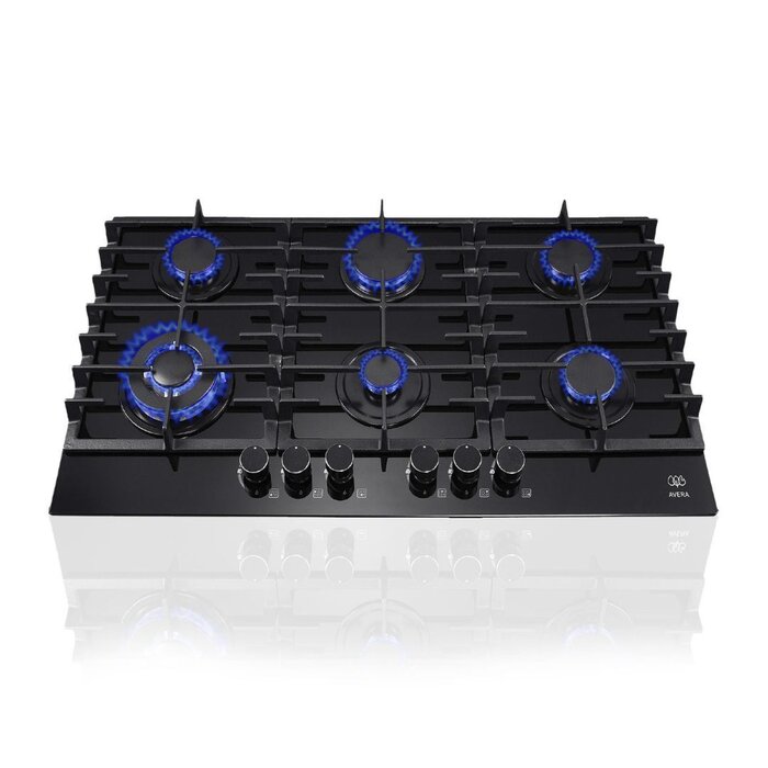 Parrilla de Gas 6 Quemadores Vidrio Templado Avera VT6