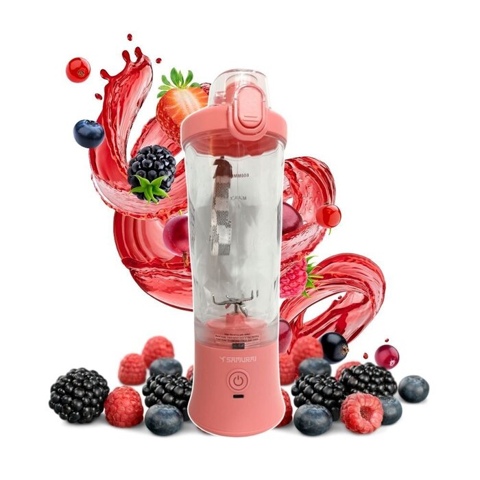 Licuadora Samurai Portátil 600ml Rosa