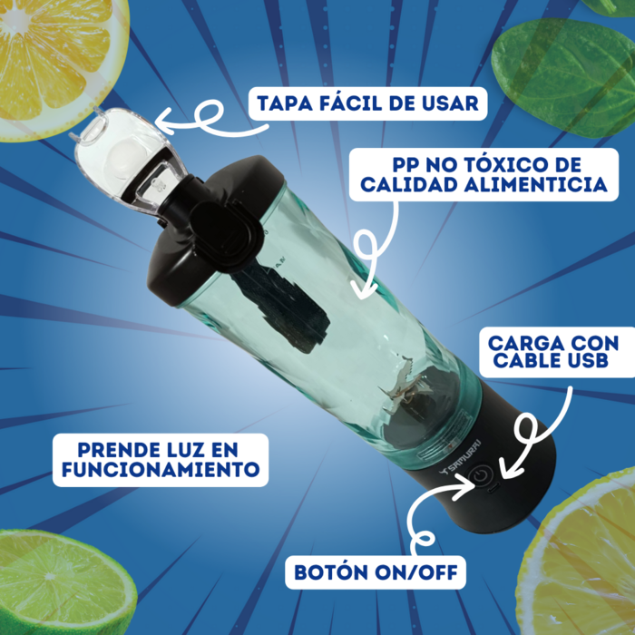 Licuadora Samurai Portátil 600ml Negra