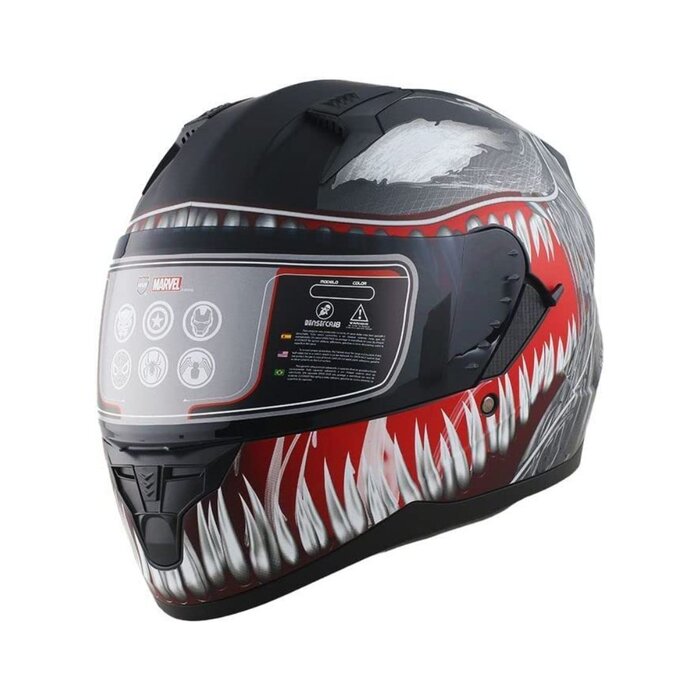 Casco Motociclista Marvel Venom Mate Talla M Edge M83V1.2