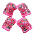 Casco Benotto Child Kit Rosa Flores con Coderas/Rodilleras