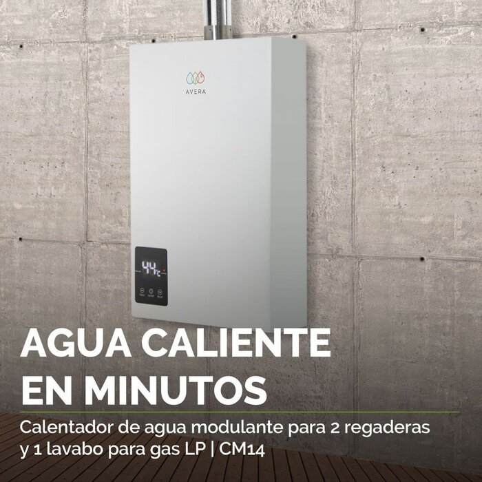 Calentador de Agua Modulante 14 L Gas LP Avera CM14