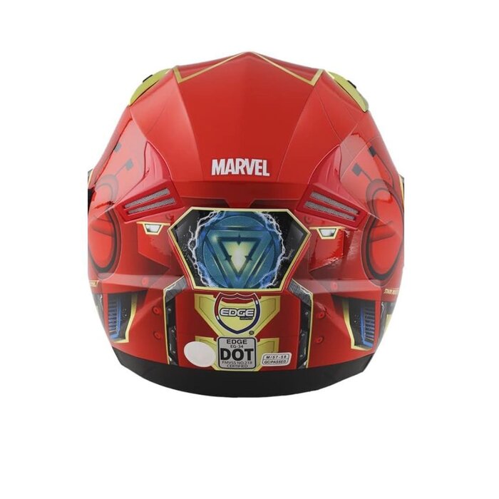 Casco Motociclista Marvel Iron Man Red Gold Talla M Edge M34I1.2