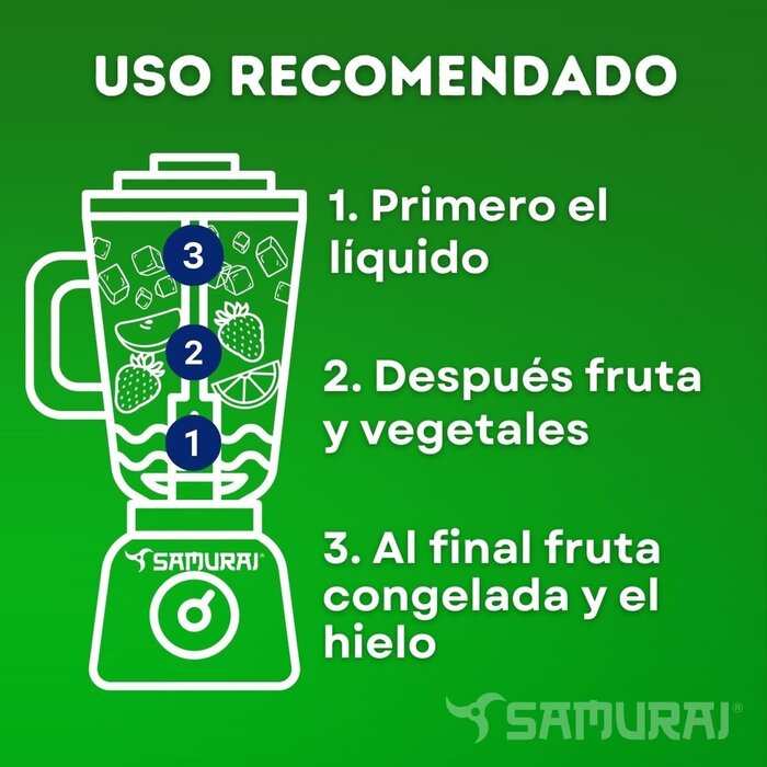 Licuadora Samurai 2L Negra