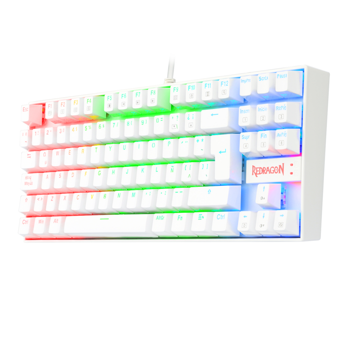 Teclado Gamer Mecánico Blanco TKL Kumara Redragon K552W