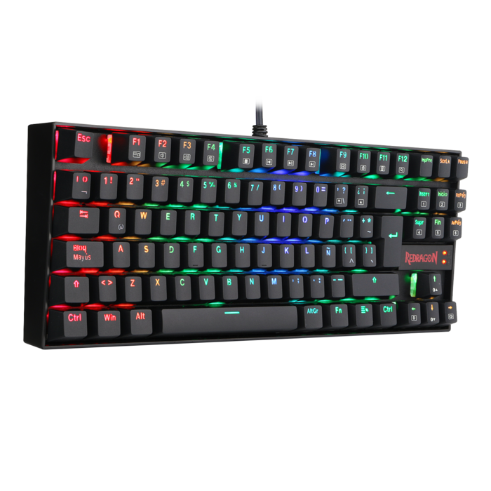 Teclado Gamer Mecánico Negro TKL Kumara Redragon K522RGB