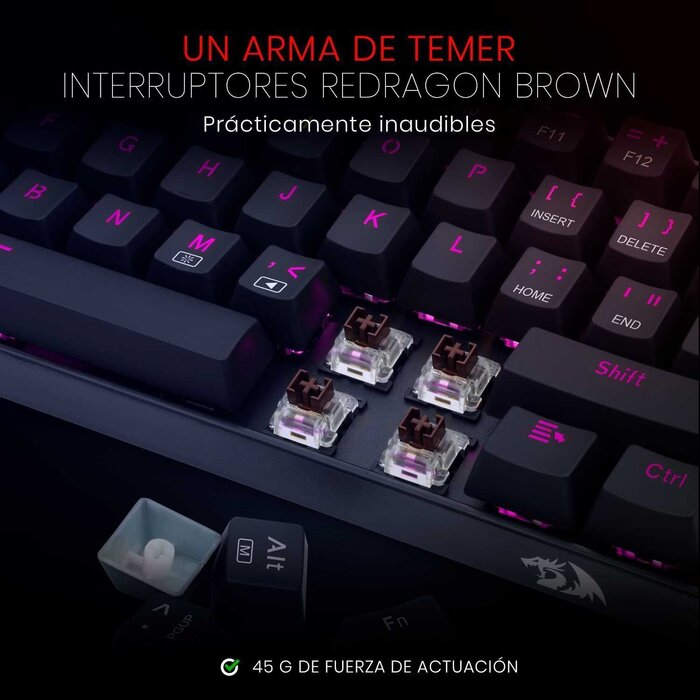 Teclado Gamer Mecánico 60% Dragonborn Compacto Redragon K630RGB