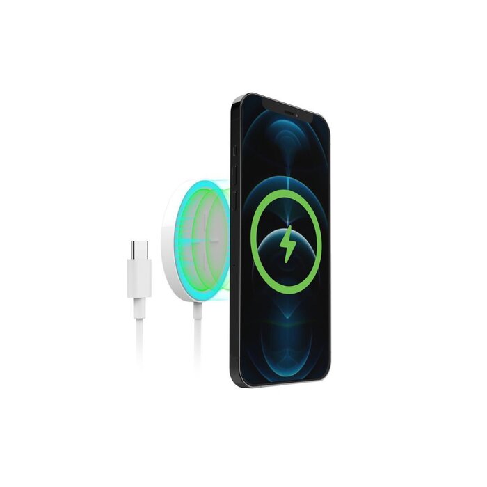 Cargador Rápido Inalámbrico para Iphone 12 Blanco Hypergear