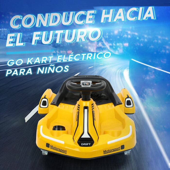Go Kart Eléctrico Infantil Amarillo Honey Whale K1
