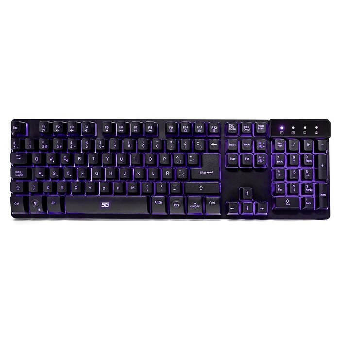 Teclado Negro Vorago Start The Game_ Alámbrico_ Iluminado RGB