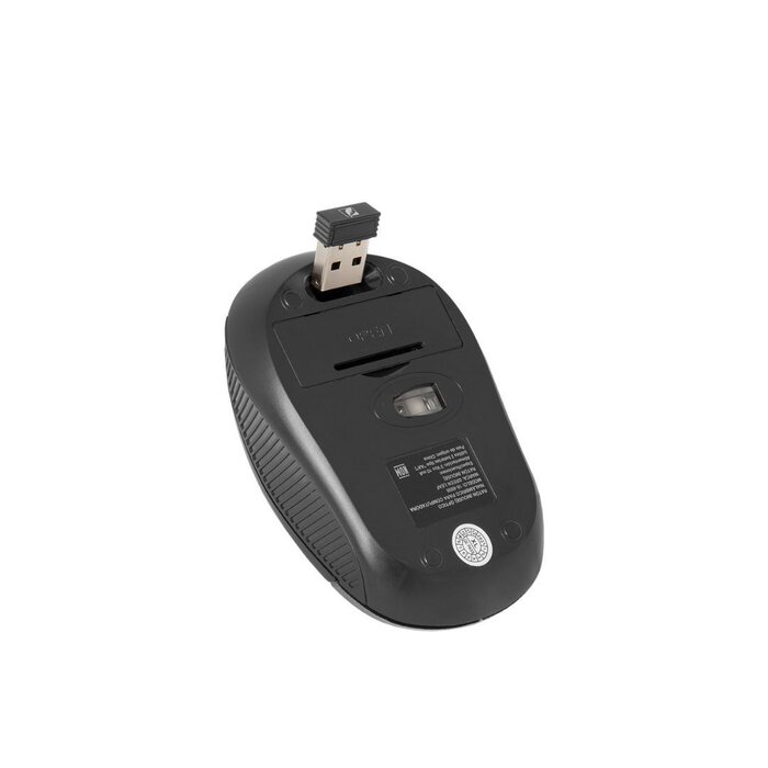 Mouse Negro Inalámbrico Rubber Green Leaf 1600 Dpis