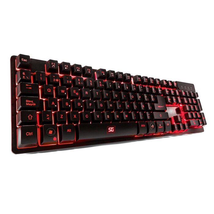 Teclado Negro Vorago Start The Game_ Alámbrico_ Iluminado RGB