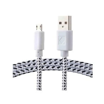 Cable Blanco USB Micro USB Tipo Agujeta con Clip Mitzu