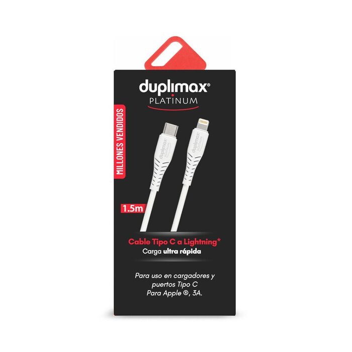 Cable Blanco Tipo C A Lightning_ Duplimax Platinum