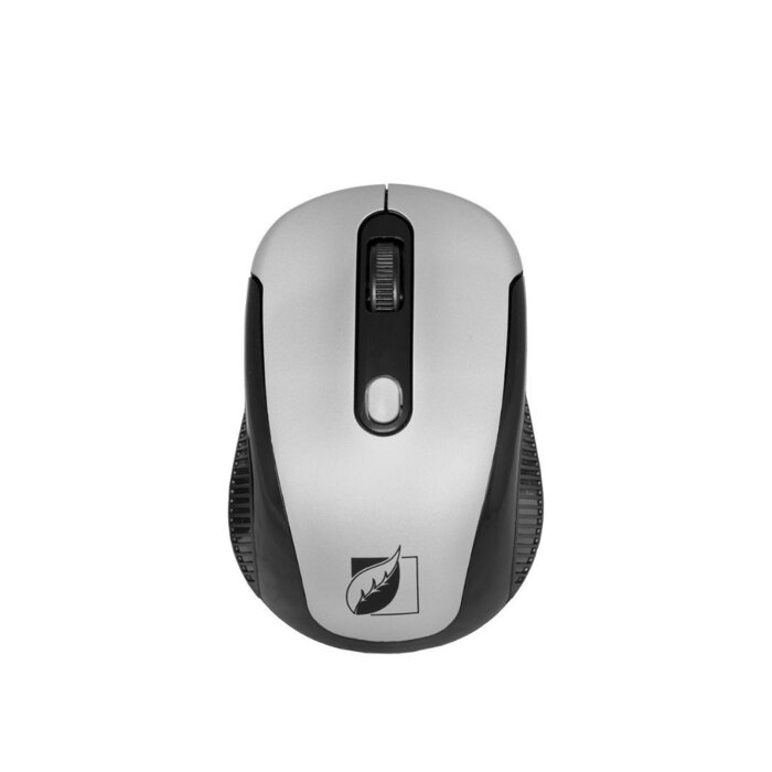 Mouse Inalámbrico Plata Rubber Green Leaf 1600 Dpis