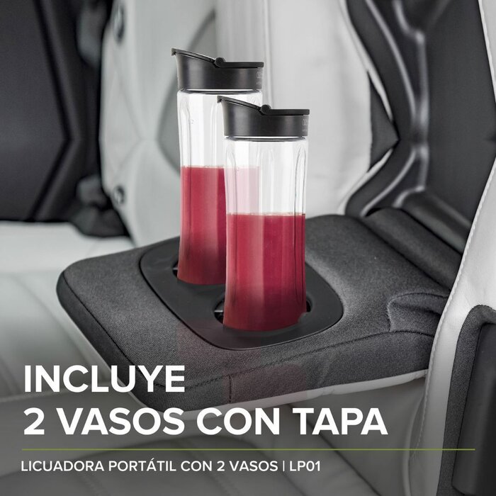 Licuadora Portátil 2 Vasos con Tapa Avera LP01