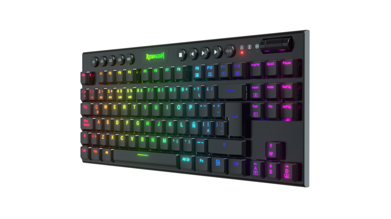 Teclado Gamer Mecánico Negro TKL Horus Redragon K621-RGB