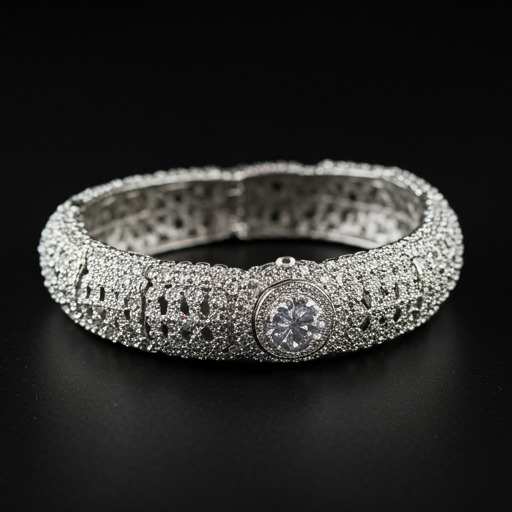 Brazalete de plata con circonias